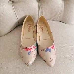 Cath Kidston Shoes Cath Kidston Floral Tan Cream Ivory White